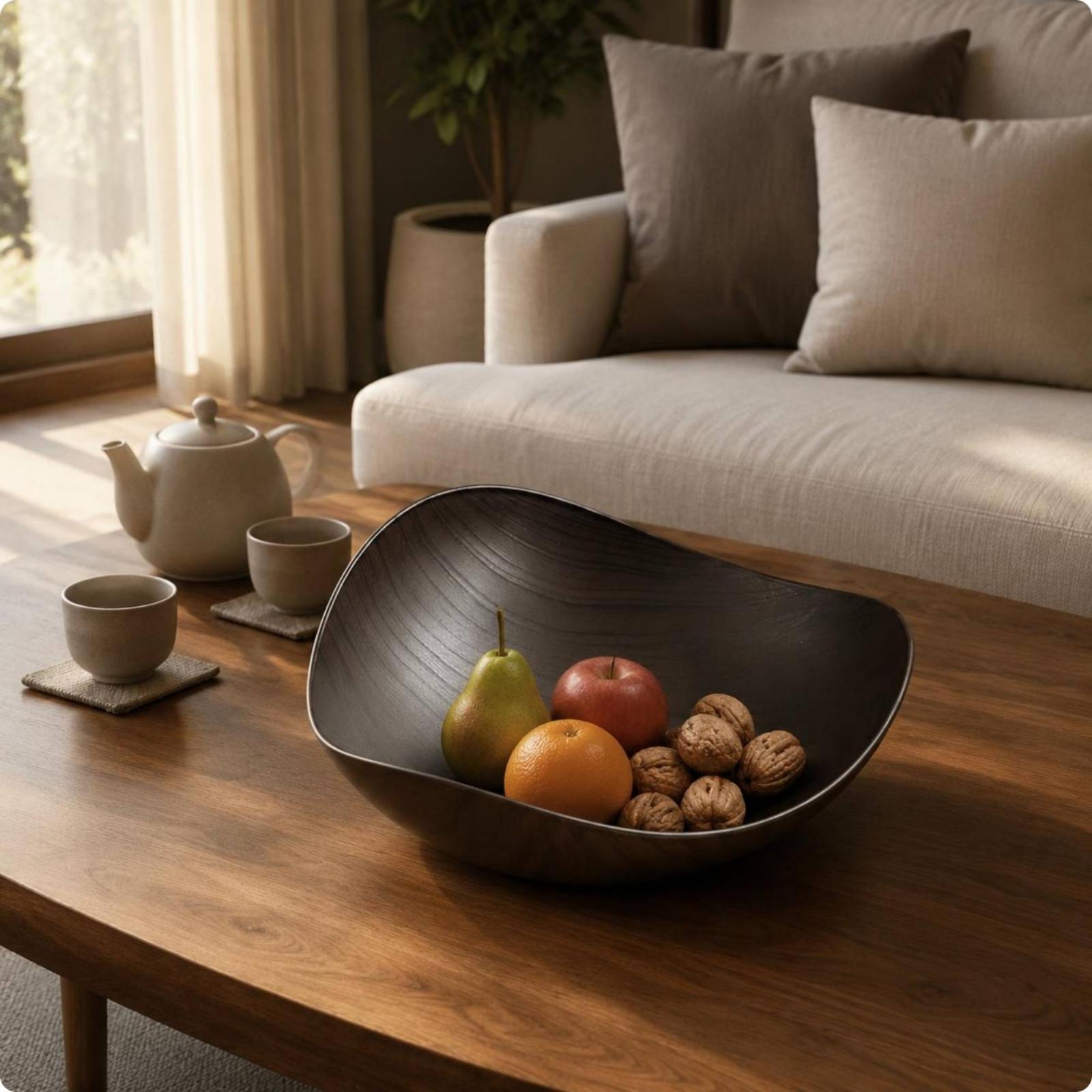 طبق فاكهة بلاستيكي بتصميم خشبي - مراجعة Dried Fruit وسعره