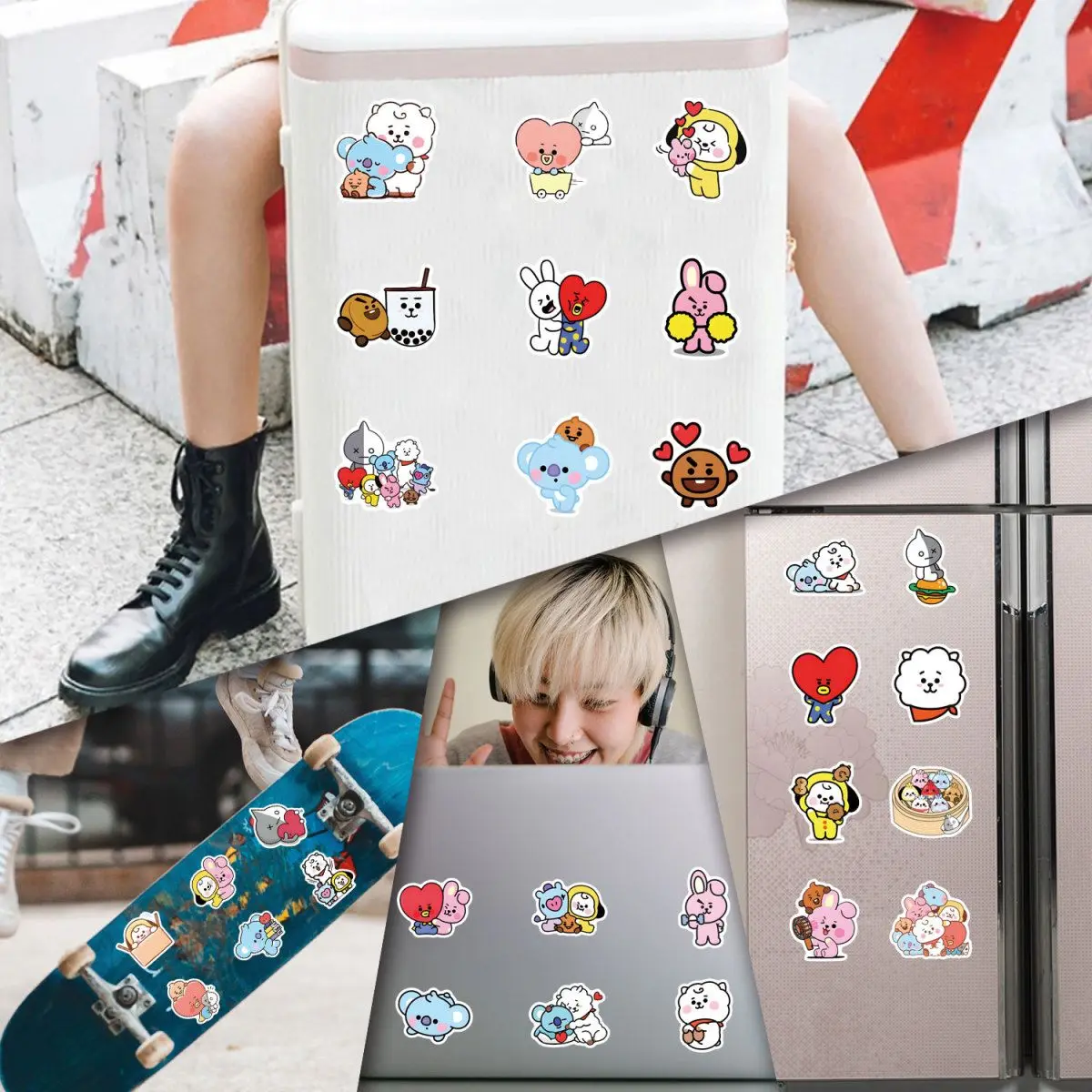 100/200 قطعة من ملصقات BT21 Ch - مراجعة Cookies Pack وسعره