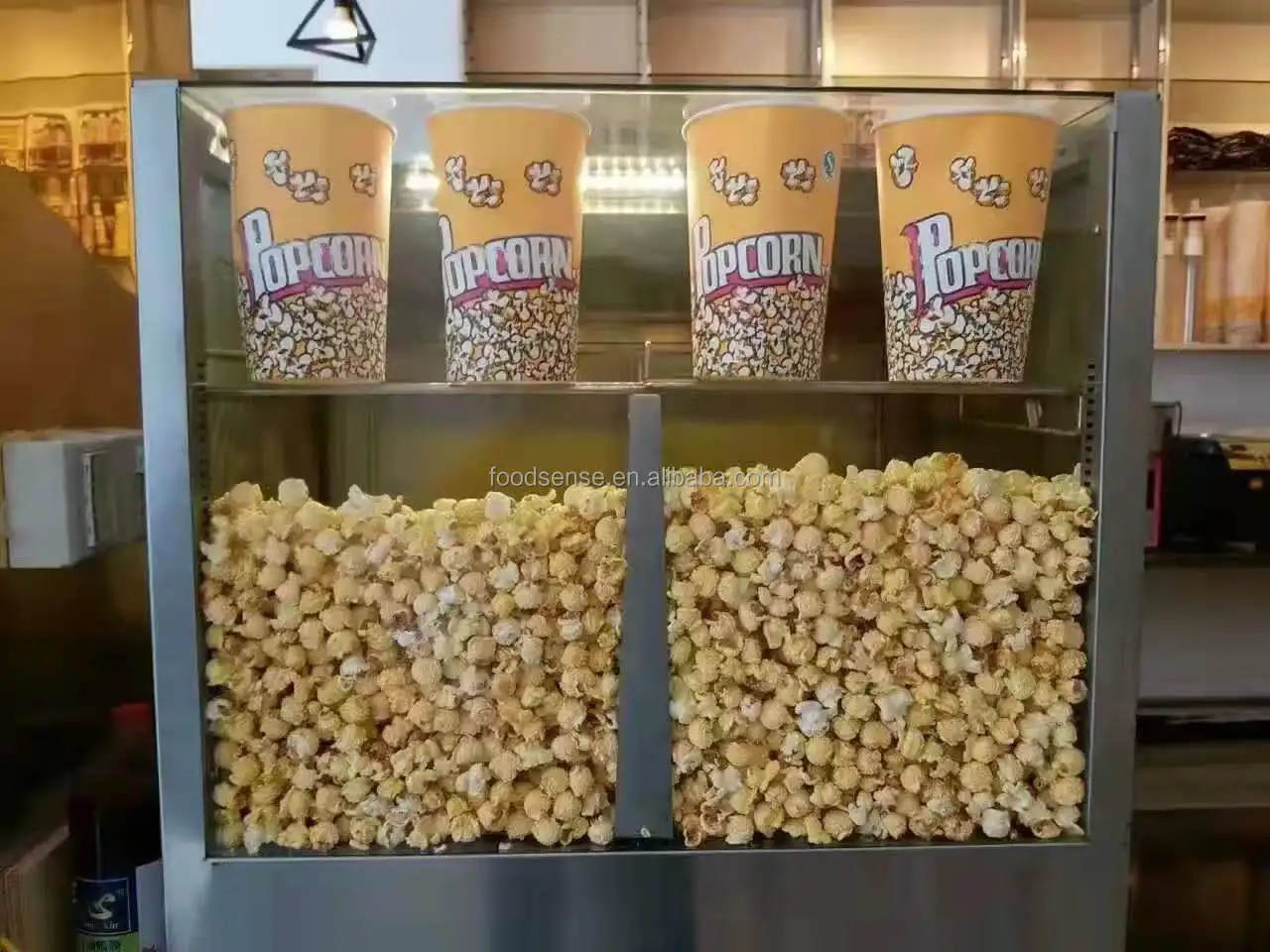 خزانة عرض تجارية لحفظ الفشار و - مراجعة Popcorn وسعره