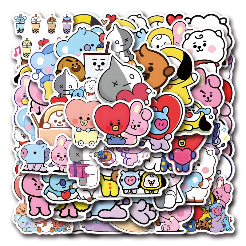 55/110 قطعة من ملصقات BT21 Chi - مراجعة Cookies Pack وسعره