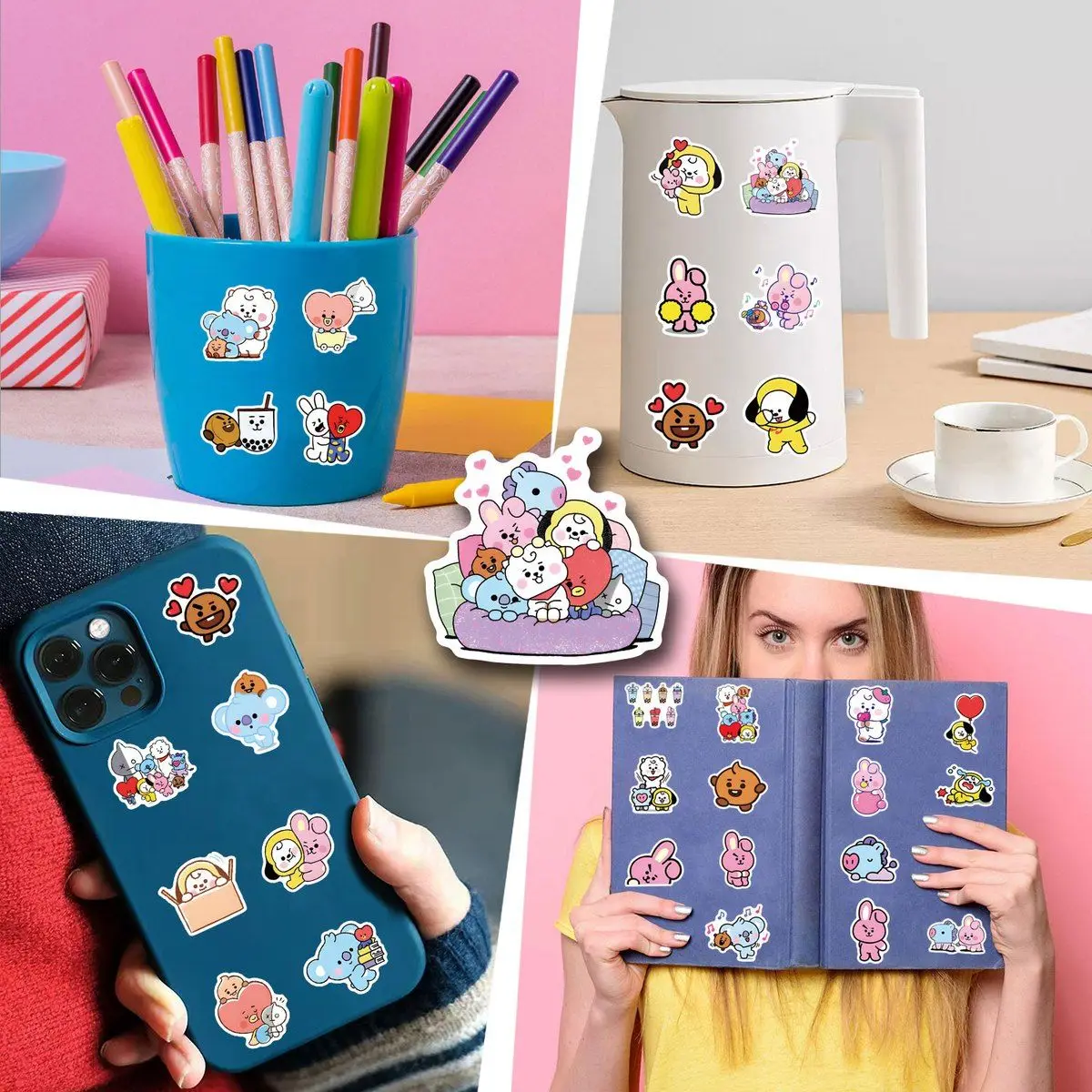 55/110 قطعة من ملصقات BT21 Chi - مراجعة Cookies Pack وسعره